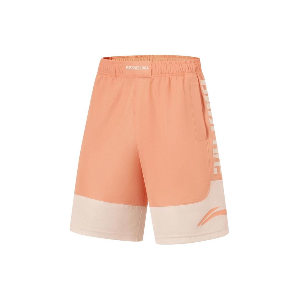 Li-Ning Badfive Series Letter Print Spliced Elastic Waist Straight Leg Quick Dry Track Training Shorts Men Bottoms AAPT045-6