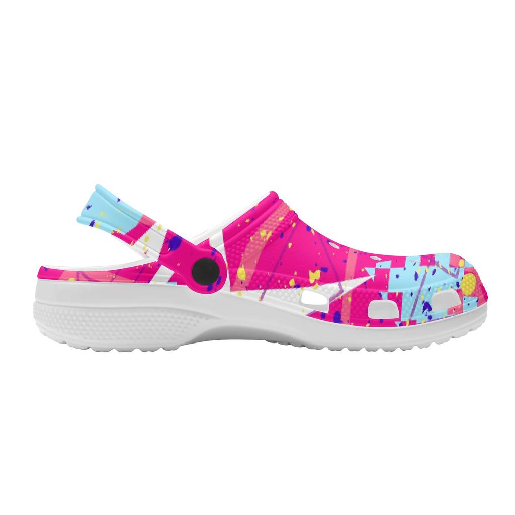 Women Men Printed EVA Garden Shoes Lightweight Breathable Slip On Clogs Beach Pool Bathroom Home Casual Slippers Outdoor Use