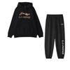 LiNing Versatile Colorful Letter Logo Casual Sports Suit Unisex Suit Black YWDT337-1+AYKS589-1