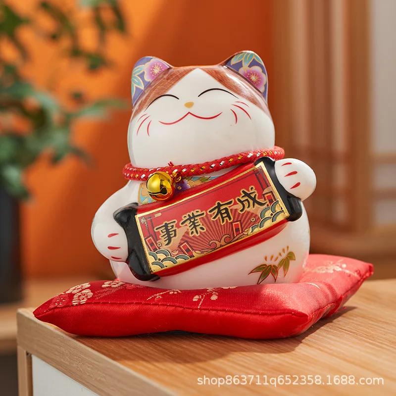 NEU Glückskatze Spardose Kreatives Ornament, Japanische Stil Glückskatze Keramik, Geschenk zur Neueröffnung, Heimdekoration