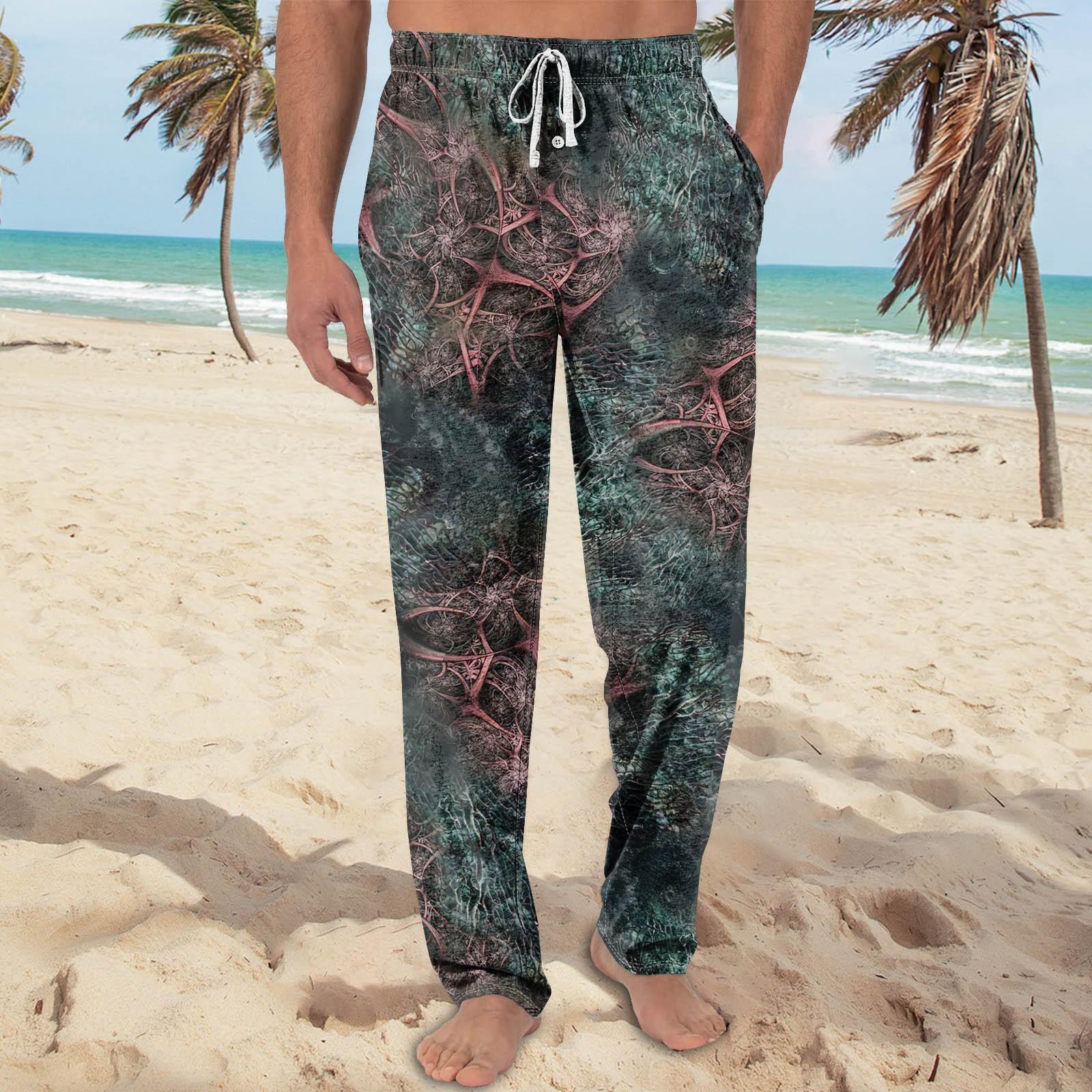 Мужские трикотажные модные повседневные брюки с напечатанным карманом, пижамные брюки M