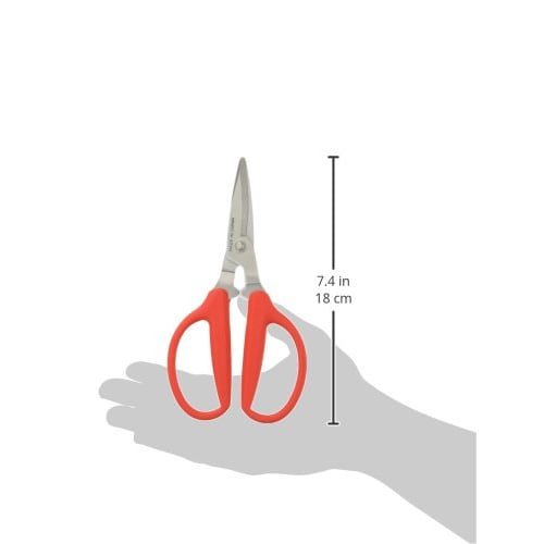 Toribe Seisakusho Work Scissors for Ropes and Fishing Nets, Red, Size: Total Length: 18cm, RG-180