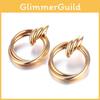 Geometric Elegant Gold Earrings For Women Contemporary Alloy Jewelry Fashion