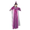 6 FT Halloween Flying Witch Decor Animated Hovering Witch with Scary Sound And Light-up Eyes for Outdoor Garden Yard Lawn Decoration