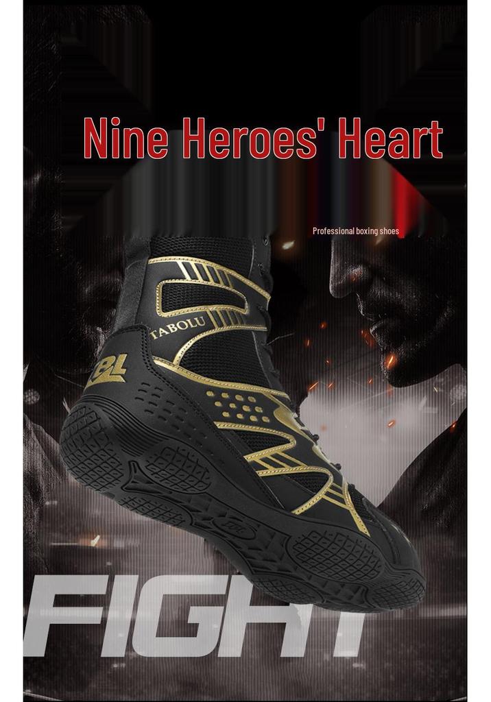 Unisex High-Top Boxing Shoes for Wrestling & Martial Arts - Non-Slip, Comfortable Training Boots.