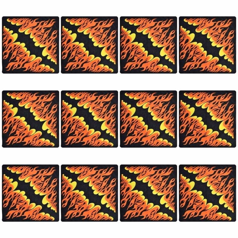 

12 Pack Multifunctional Breathable Headscarf Skulls Pattern Square Head Scarf for Men and Women s Headgearf