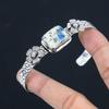 Mothers day Deal K2 Jasper Gemstone Flower Daughter Bangle Bracelet 925 Silver