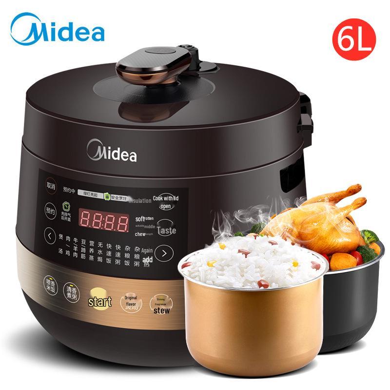 Midea Intelligent Electric Pressure Cooker - Large Capacity Dual Pots Rice Cooker (Model: MY-YL60Easy203)