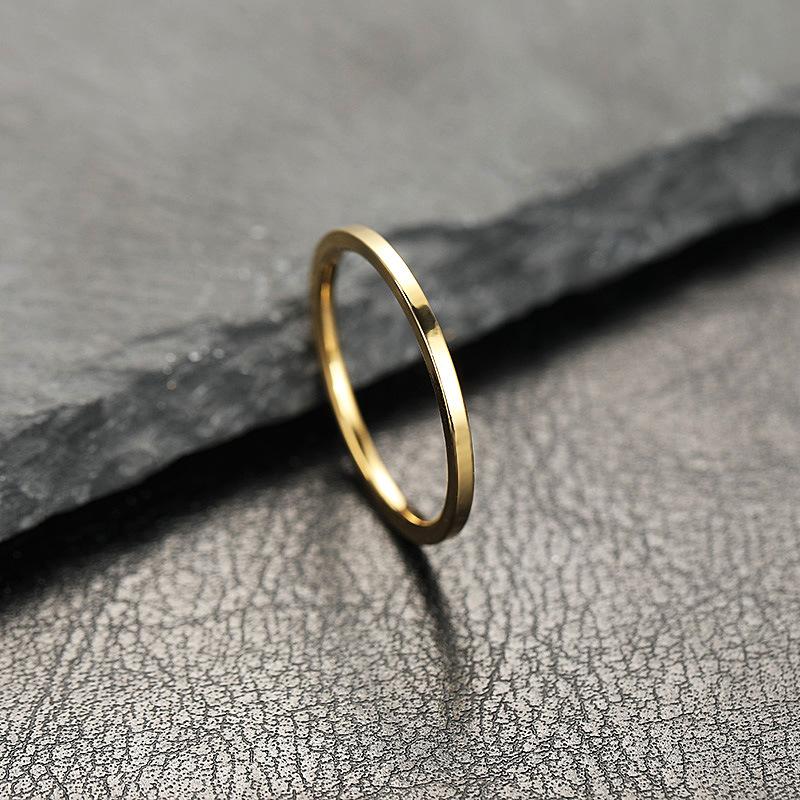 2mm Super Fine Stainless Steel Rings Japan Korea Fashion Flat Inside Spherical Titanium Ring Jewelry Accessories