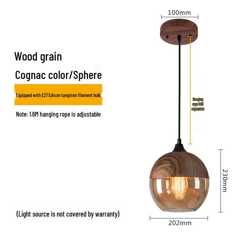 Industrial-Style Glass Ball Pendant Light for Restaurant & Bar