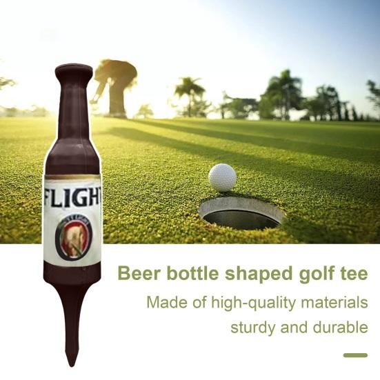 6Pcs Mini Beer Bottle Shaped Golf Tees Reduce Friction & Resistance Professional Golf Driver Tees Curved Serving Pins Practice