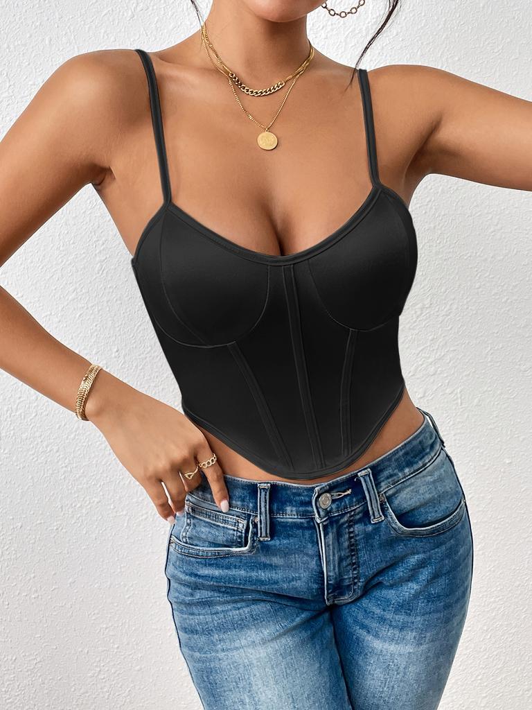 Ocazional top cu gât în V Crop Tops Femei Vară Camisole Culoare Solidă Camoză Moda Tub Femei Fără mâneci Crop Vest Y2k