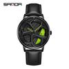 Sanda Men's Waterproof Alloy Quartz Watch with Creative Rotating Dial