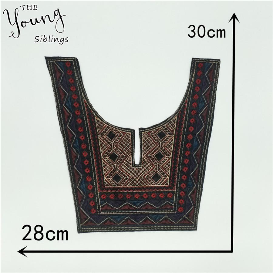 Embroidery Color Lace Collar Ethnic Style Lace False Collar Diy Women'S Accessories