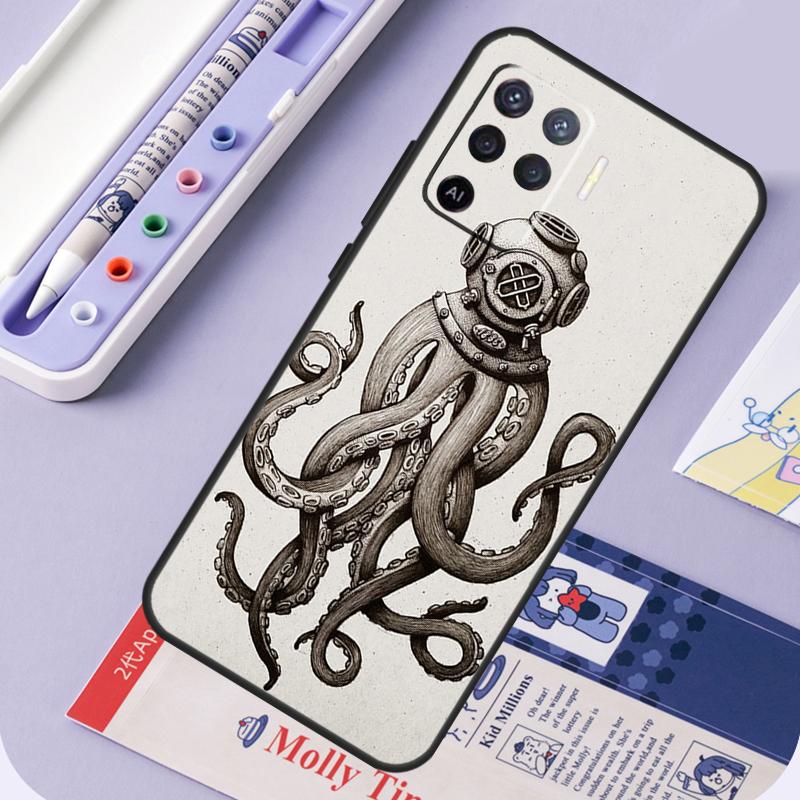 Scuba Diver Mask Diving For Oppo A94 A74 A54 A15 A18 A38 A58 A78 A98 A40 A60 A80 A16 A76 A96 A57 A17 A77 A5 Pro Case