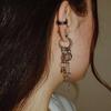Goth Jewelry Horseshoe Hoop Chain Earrings For Women Punk Charms Irregular Drop Earrings Grunge Accessories Korean Fashion