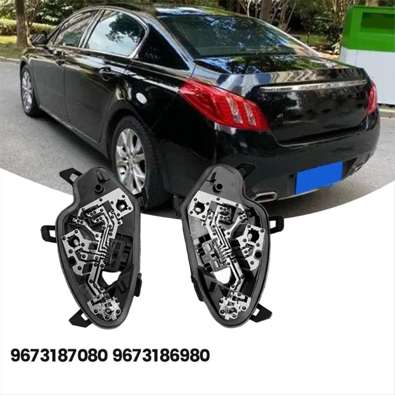 1 Pair Car Rear Tail Light Lamp Holder Circuit Board 9673187080 9673186980 for 508 11-14 Brake Taillamp Base Replacement