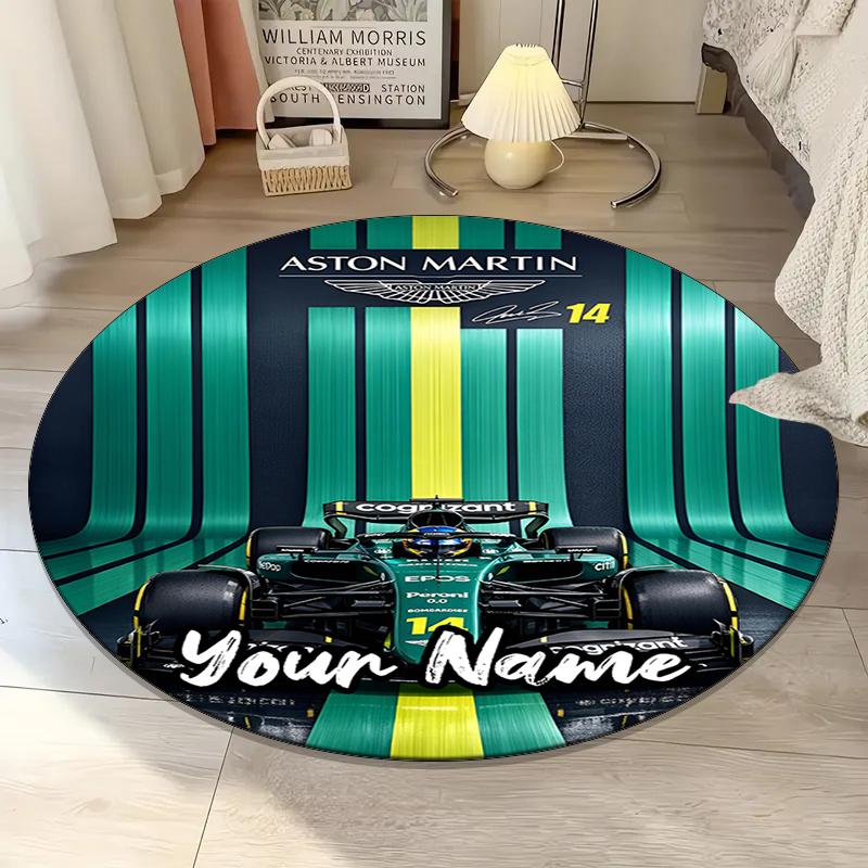 Custom Name Fernando Alonso Printed Round Rug Carpet Chair Rug Area Rug Entryway Doormats,for Office Chair Living Room Bedroom Kitchen Room.