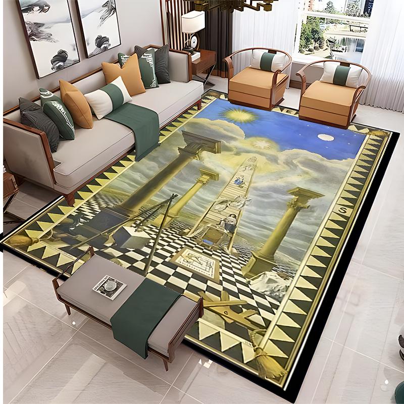 Masonic-Illuminati Carpet for Living Room Bedroom Rug Kitchen Kids Unslip Floor Mat Birthday gift photography props Alfombra Rug