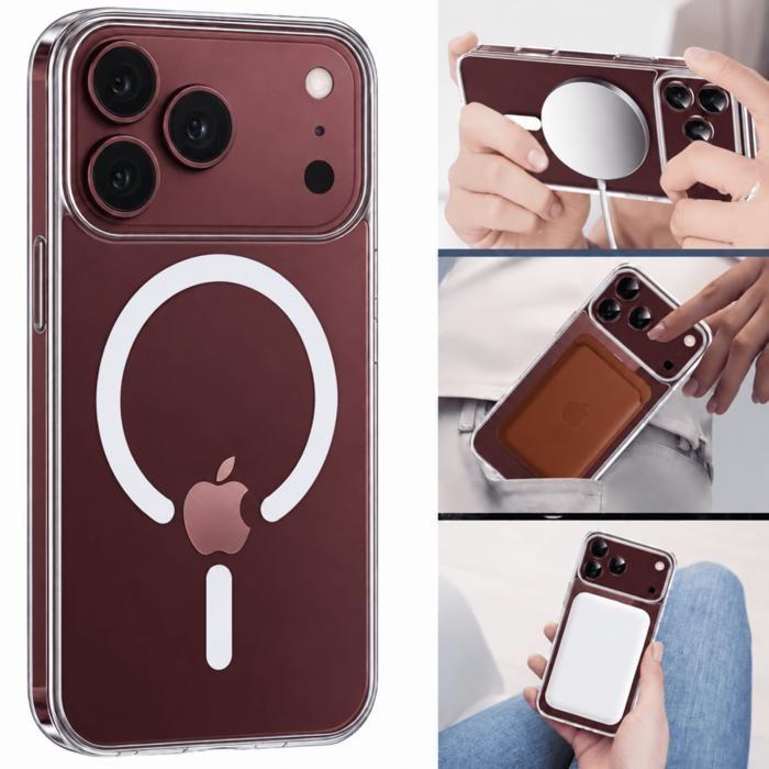 Coque pour iPhone 18 PRO MAX - Silicone Transparent avec Cercle magnétique intégré Phonillico®