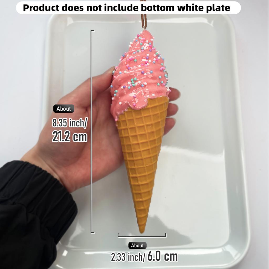 1-piece Set, Simulated Sauce Coated Plastic Ice Cream Model, Ice Cream Shop Display Prop, Photography Stage Prop