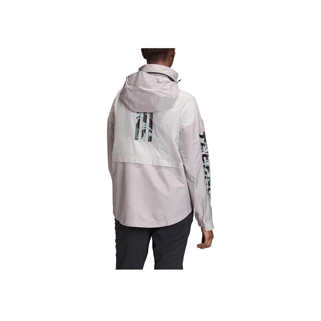 adidas Color Block Casual Sports Detachable Hooded Long Sleeve Jacket Women Jacket Light-Pink FS7543