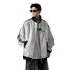 American Three-Stripes Unisex Heavyweight Baseball Jacket - Trendy Autumn/Winter Striped Patchwork Outerwear for Teens