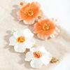Fashion exaggerated flower earrings Bohemian vacation temperament petal stud earrings summer temperament earrings women