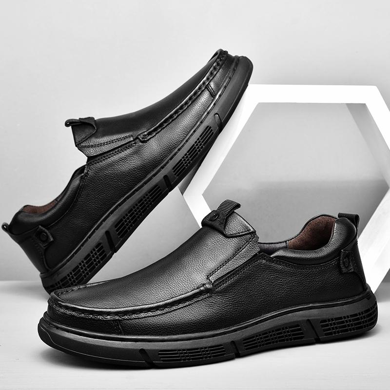 Męskie buty codzienne z prawdziwej skóry, buty biznesowe, mokasyny