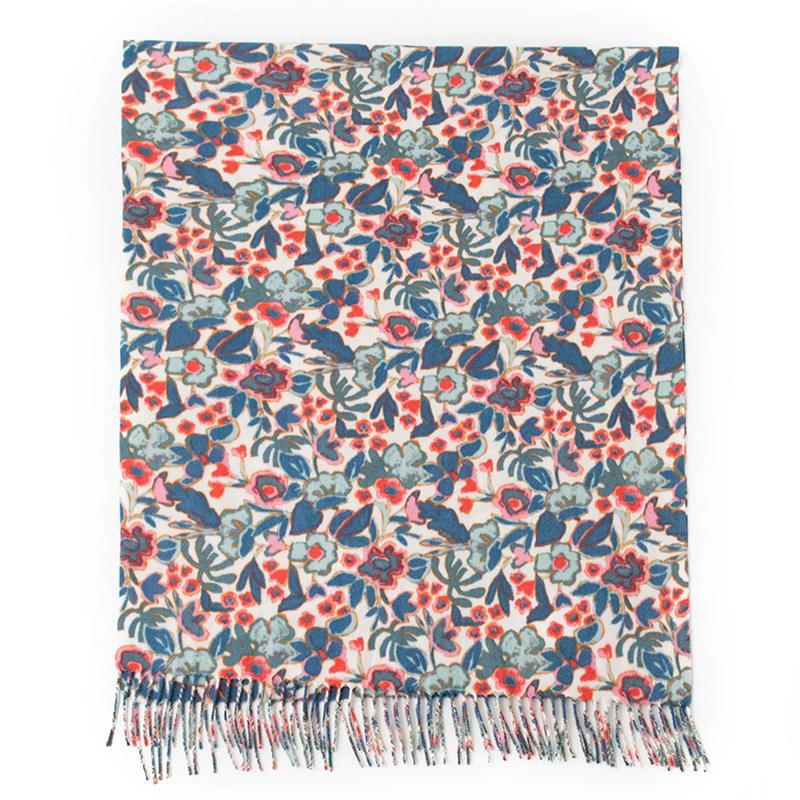 

WTEMPO Autumn Winter Printed Women s Long Scarves Retro Elegant Casual Versatile Scarf Shawls Cold-proof Windproof Warm Tassel Scarves 1pc синий