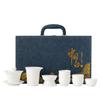 Suet jade white porcelain kung fu tea set home office teapot cover bowl teacup ceramic high-end gift box gift