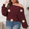 Women's Cross-border European American Sexy One-length Off-shoulder Irregular Top Bat Sleeve Loose Pullover Sweater