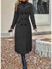 European-American Slimming Double-Breasted Mid-Length Wool Coat with Cinched Waist and Lapel 2025
