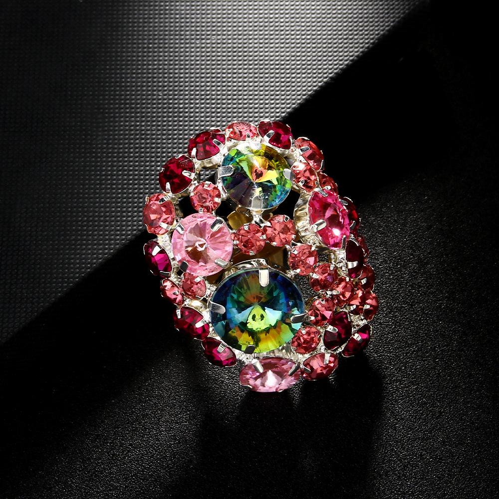 Exaggerated Geometric Ring - High-end Trendy Versatile Full Diamond Hand Jewelry - Women's Accessories