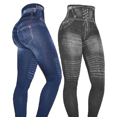 Pantalones para mujeres imitación jeans sin costura