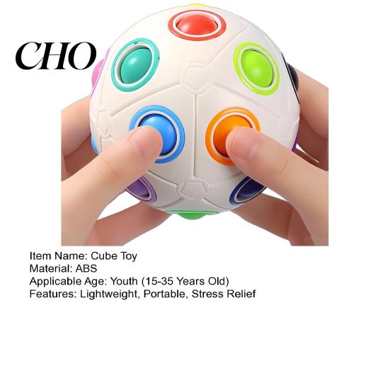 Plastic Puzzle Ball Cube Toy Stress Relief Rainbow Color Matching Concentration Skill Develops Logical Thinking Intelligence Sensory