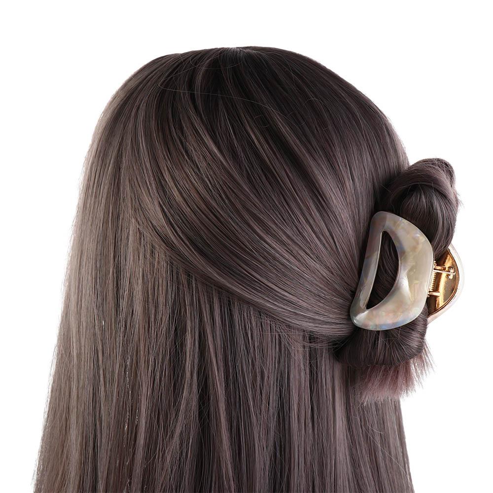 Hollow Out Mini Hair Claw Elliptic Acetic Acid Barrettes Retro Acetate Hair Clips  Daily