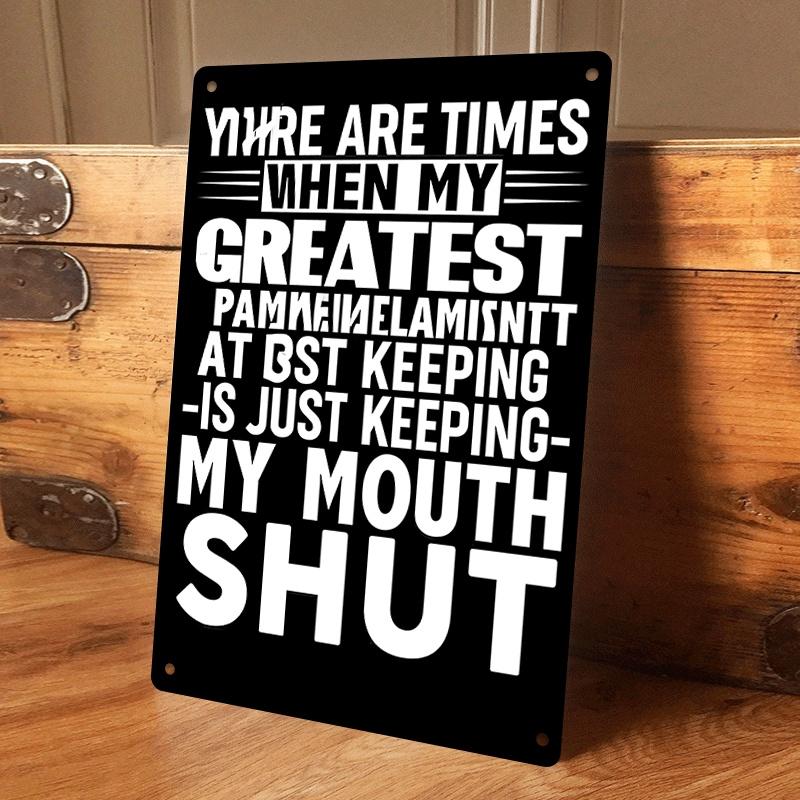 1 piece of inspirational tinplate wall hanging plaque, simple and modern home wall decoration, creative text art hanging ornamen (as the picture,20x30cm)