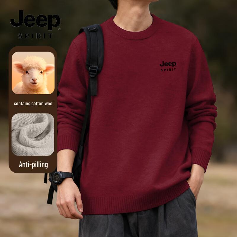 

JEEP SPIRIT Men s Heavyweight Warm Crew Neck Sweater M