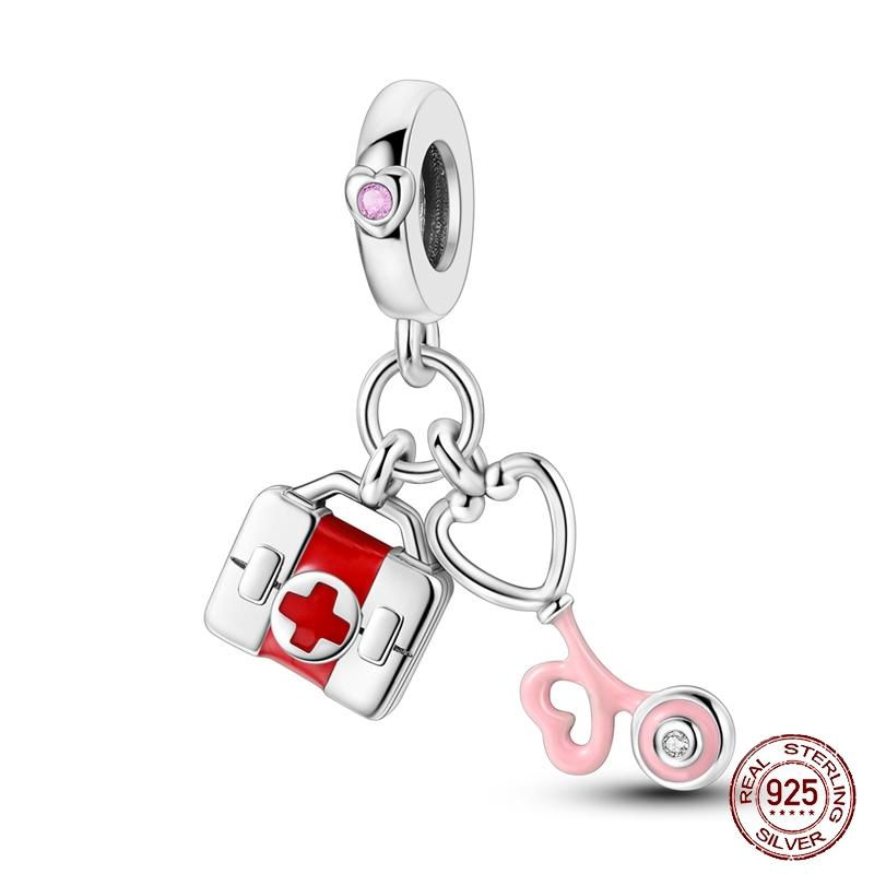 New Copper Tailor Sewing Machine Hairdressing Charms Beads For Brand Original Bracelet Diy Jewelry Gift