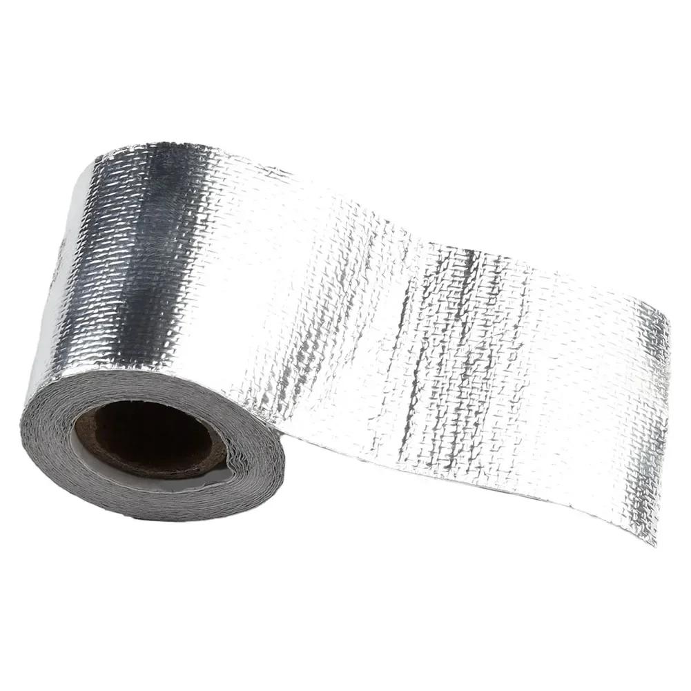 High Temperature Resistant Exhaust Pipe Insulation Tape Fiberglass Aluminum Foil Tape 1 Roll Of Car Heat Protection Foil Film