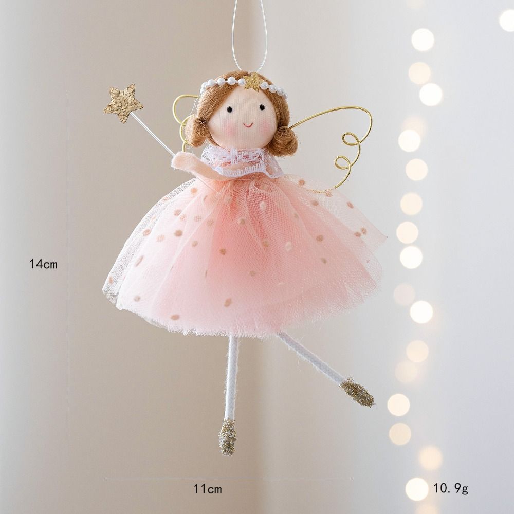 Cute Fiber Christmas Ornaments Cartoon Angel Soft Xmas Tree Pendant Handmade Angel Girl Ornaments Children Gifts