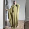 Elegant Winter Long Sleeve A-Line Maxi Dress Loose Fit Women Coffee Green Beige Navy