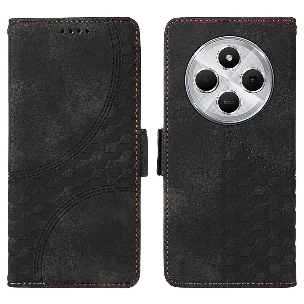 

For Xiaomi Poco C75 4G/Poco M7 5G/Redmi A3 Pro 4G/14R 5G/A4 5G/14C 5G/14C 4G Case PU Leather Phone Cover Rhombus Starry Imprinted A