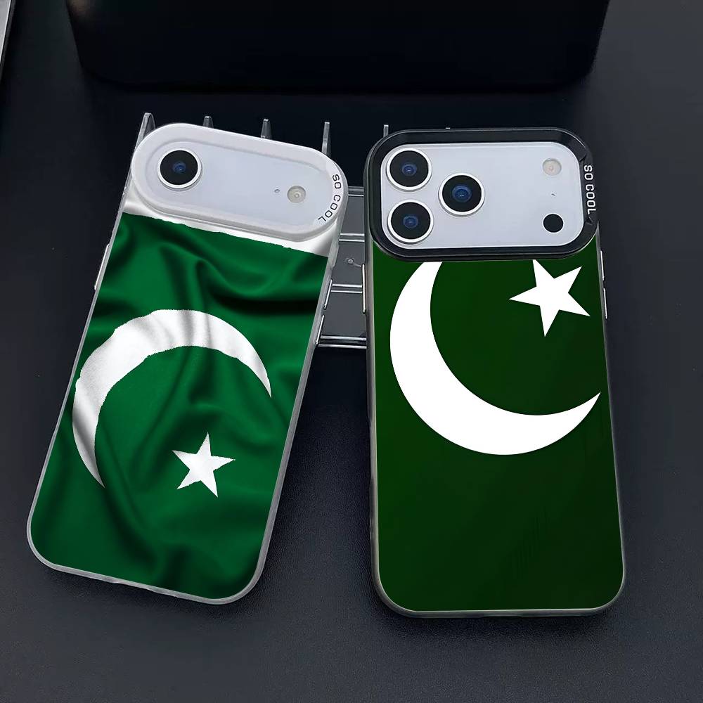 Pakistan phone case for iPhone 17 17Air 16 15 14 13 12 11 Pro Max Plus Colorful Silver