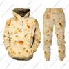 Hoodies Set  Pizza Food Print Men Hoodies/Tracksuit Fashion Autumn Winter Clothing Suit Casual Long Sleeve Jogging Suits