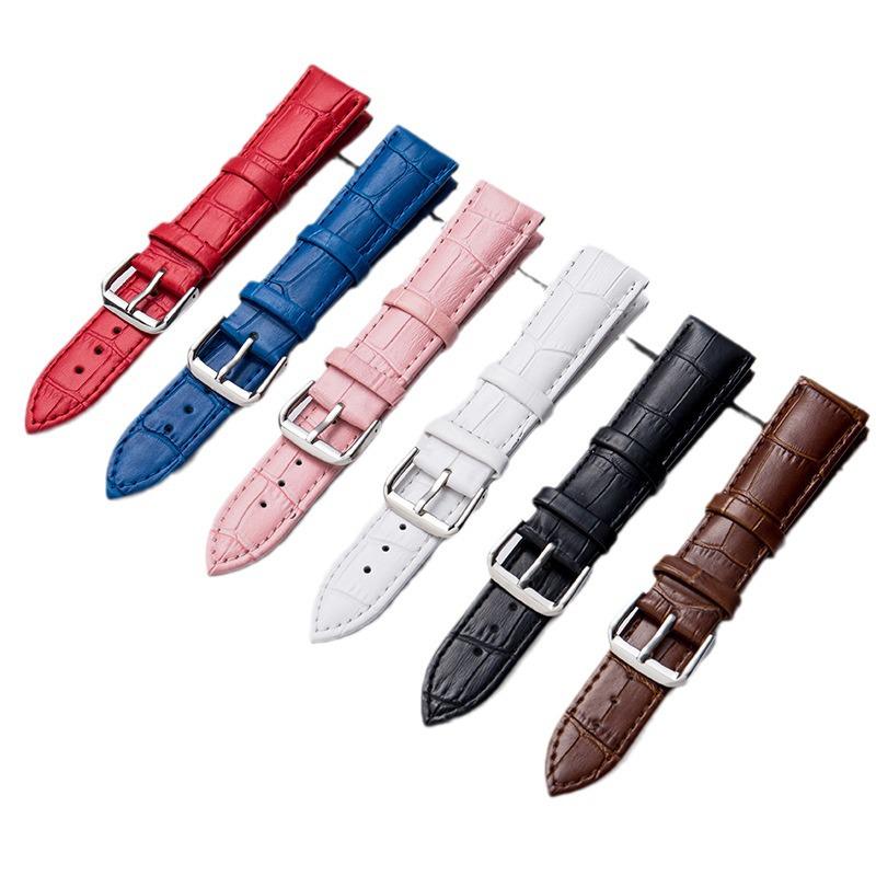 Genuine Leather Cowhide Watch Strap with Bamboo Pattern for Men and Women