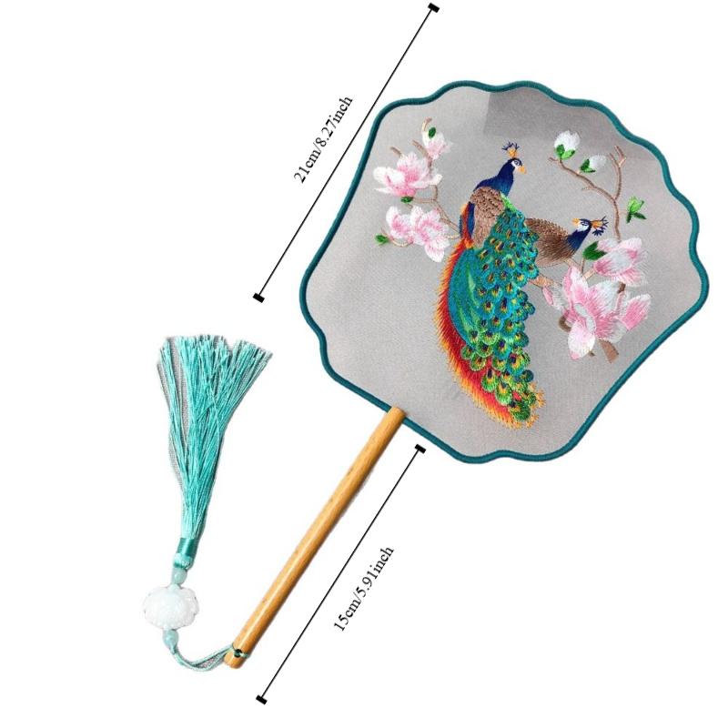 Dance Fan Vintage Hand Fan Jade Vine Flower Dance Fan New Chinese Ancient Style Fan  Gift