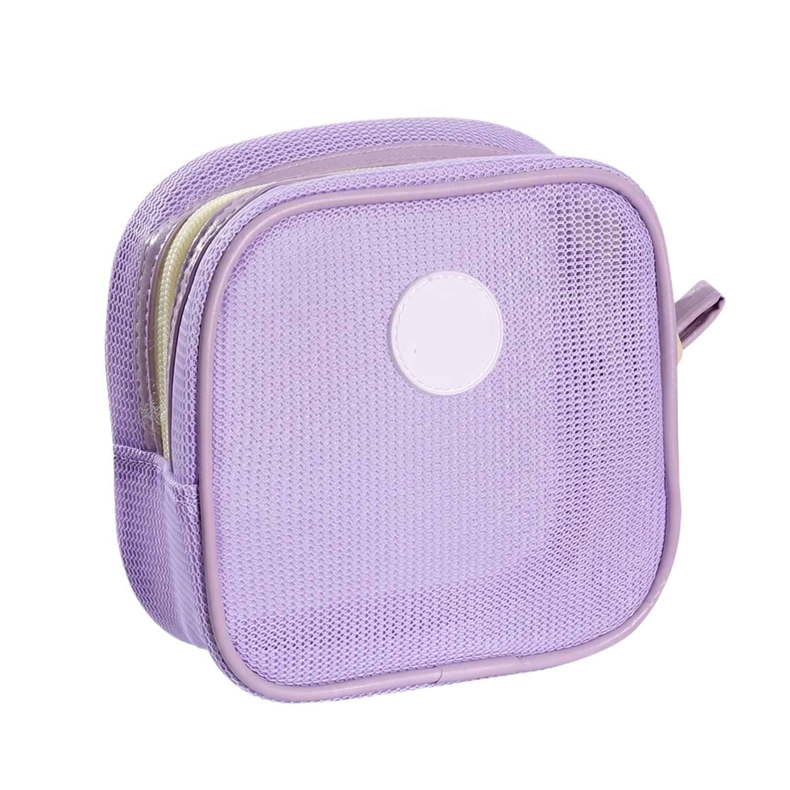 

Portable Mesh Travel Organizer Bag Double Zipper Handheld Storage Pouch Compact Design Lightweight Durable Material one size фиолетовый