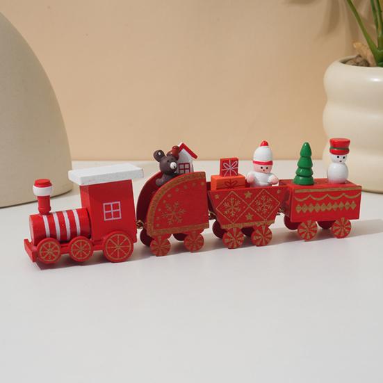 Julepynt Tog Tre Festlig Mini Tog Ornament Julepynt Tog Midtpunkt for Peishylle Spisebord Godt Nyttår Gave
